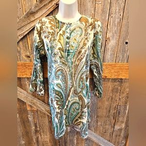 Baba Floral Tunic Paisley Lightweight Popover EUC Career Casual Teacher Office
